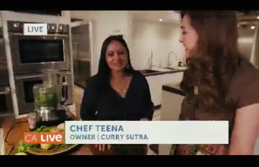 Chef Teena on NBC California Live making chutney