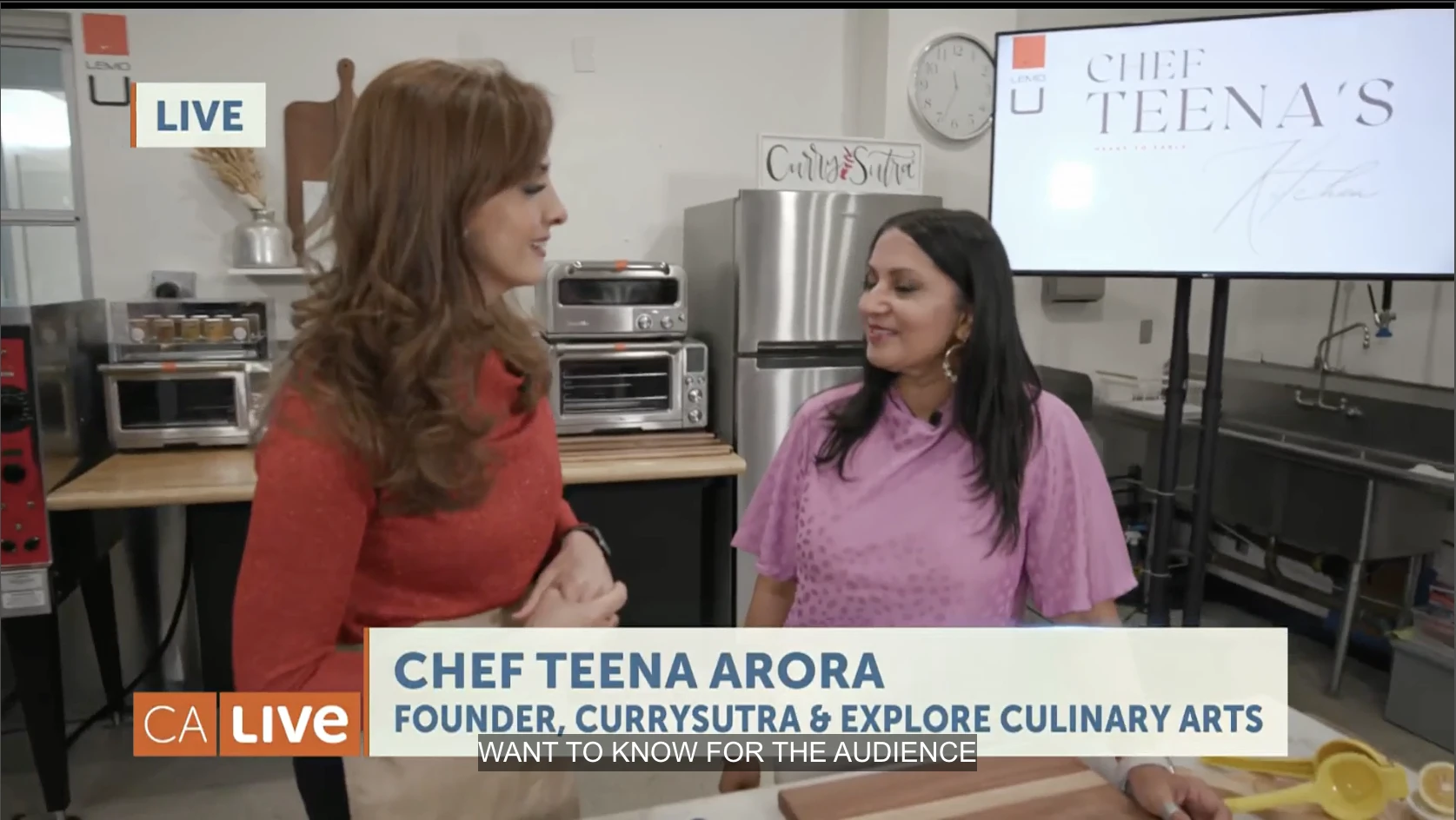 Chef Teena on NBC California Live making roasted grape crostini