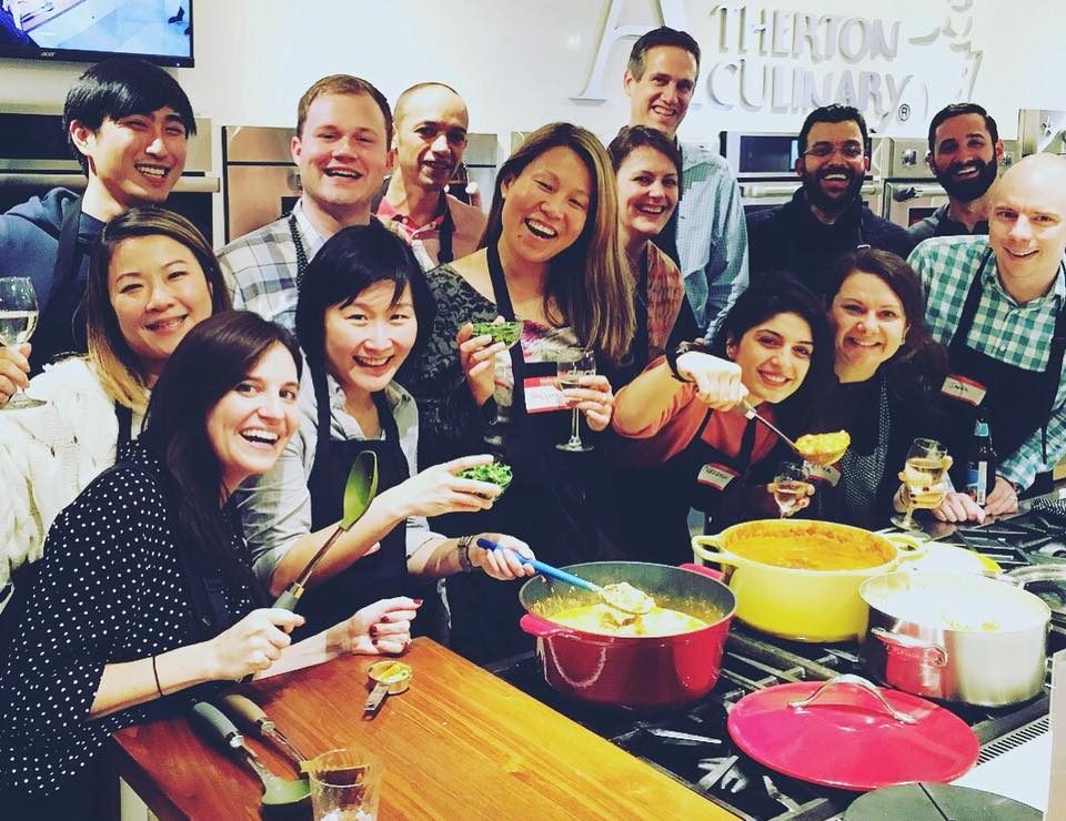 A cooking class in full swing at the Atherton Culinary showroom