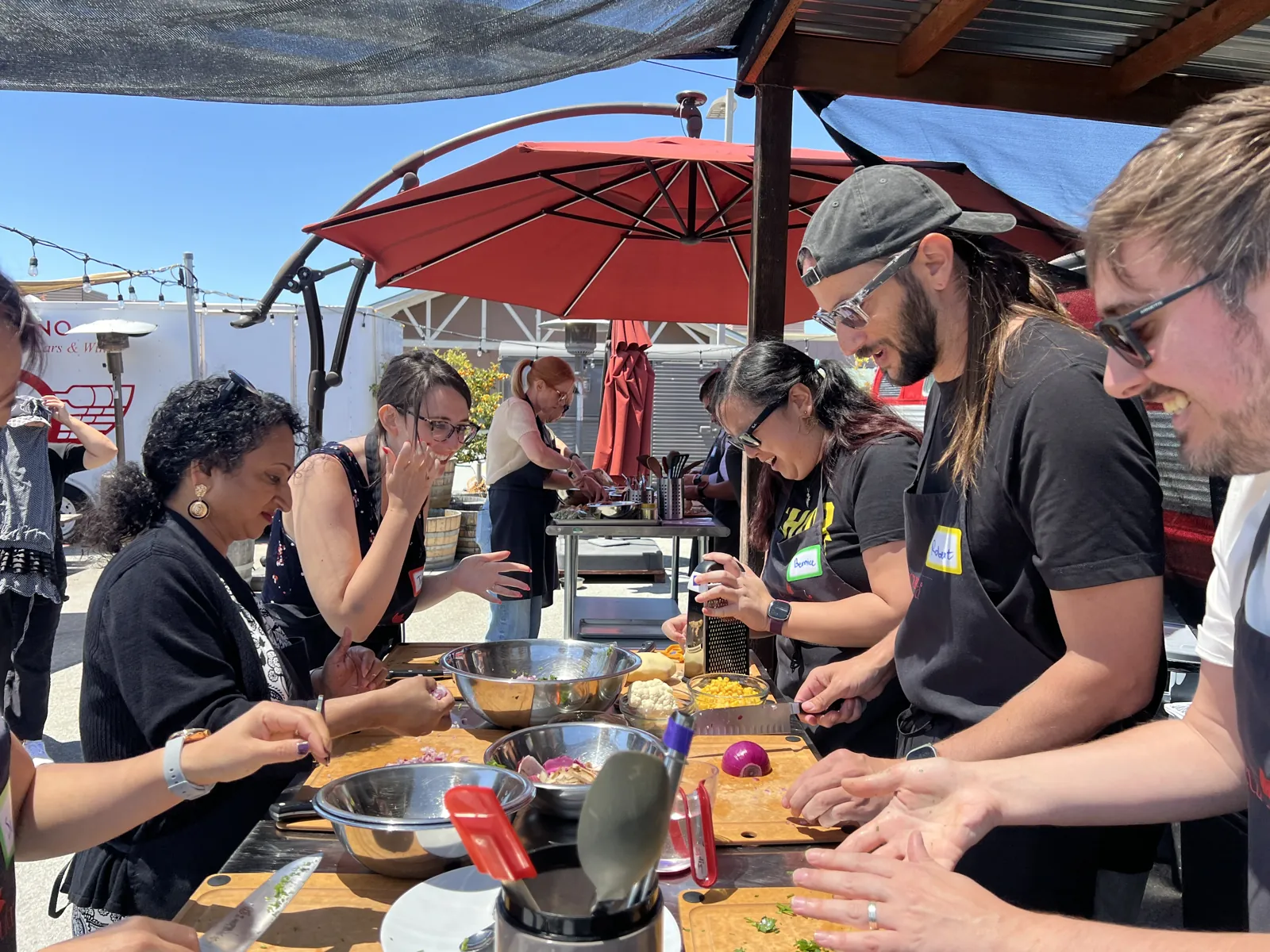 Currysutra team hands-on cooking together at Auto Vino