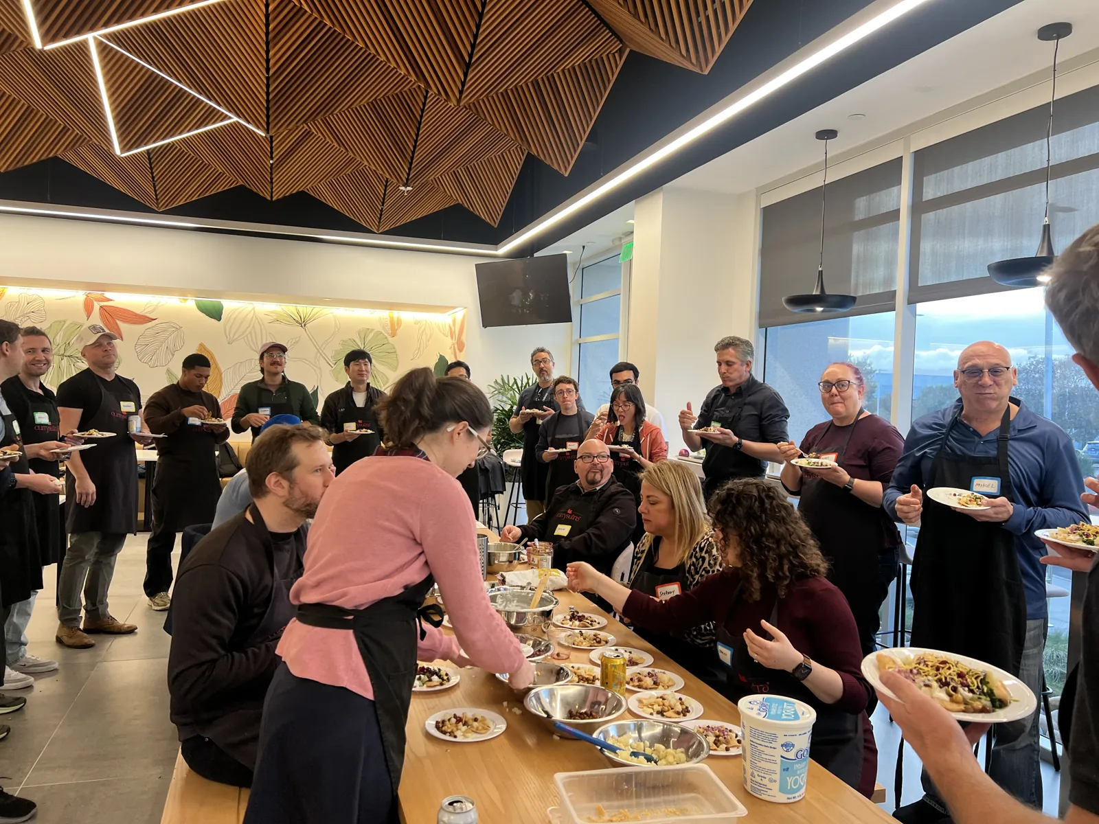 Corporate team enjoying a group tasting activation