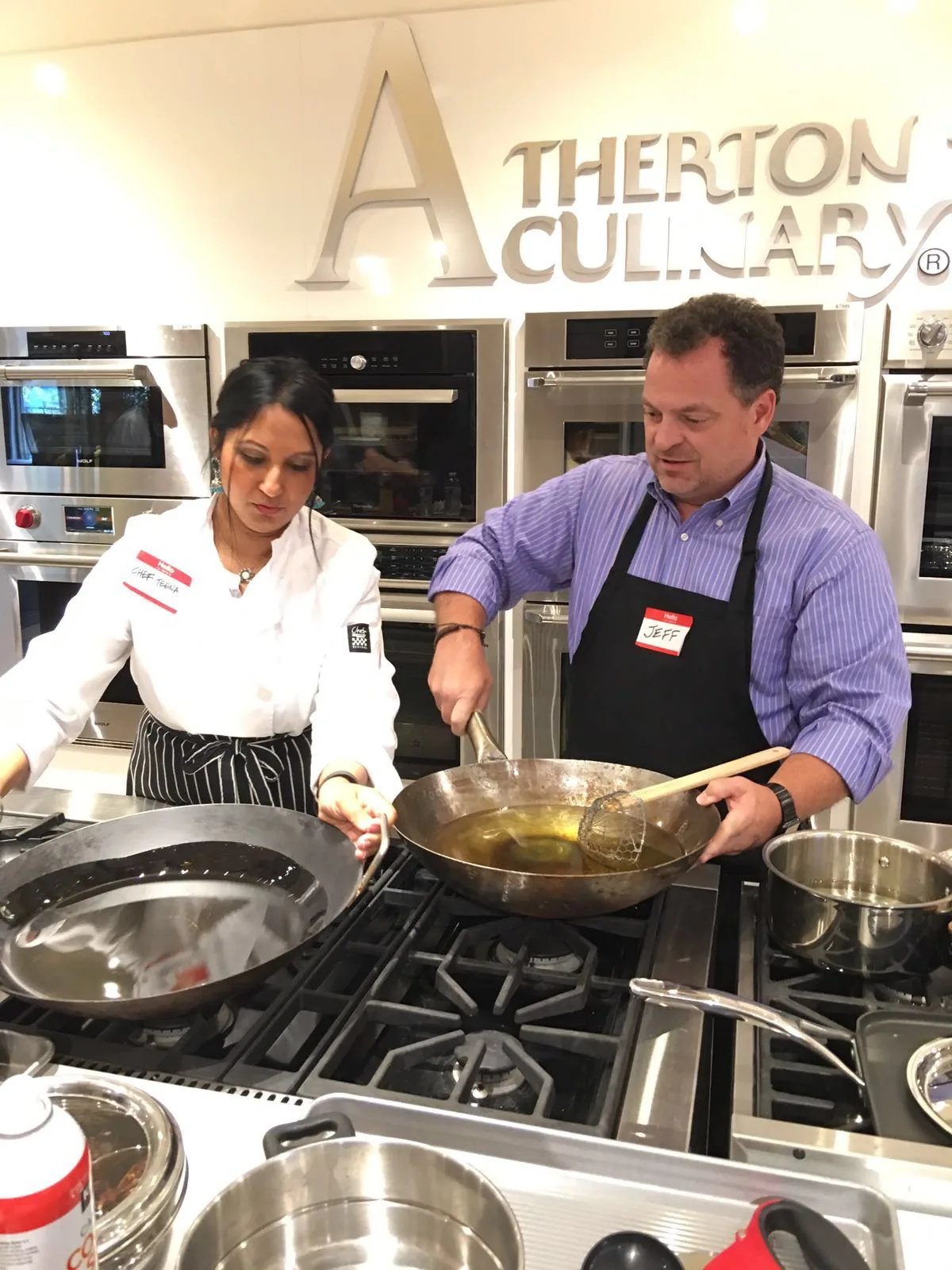 Chef Teena leading an introductory cooking demo