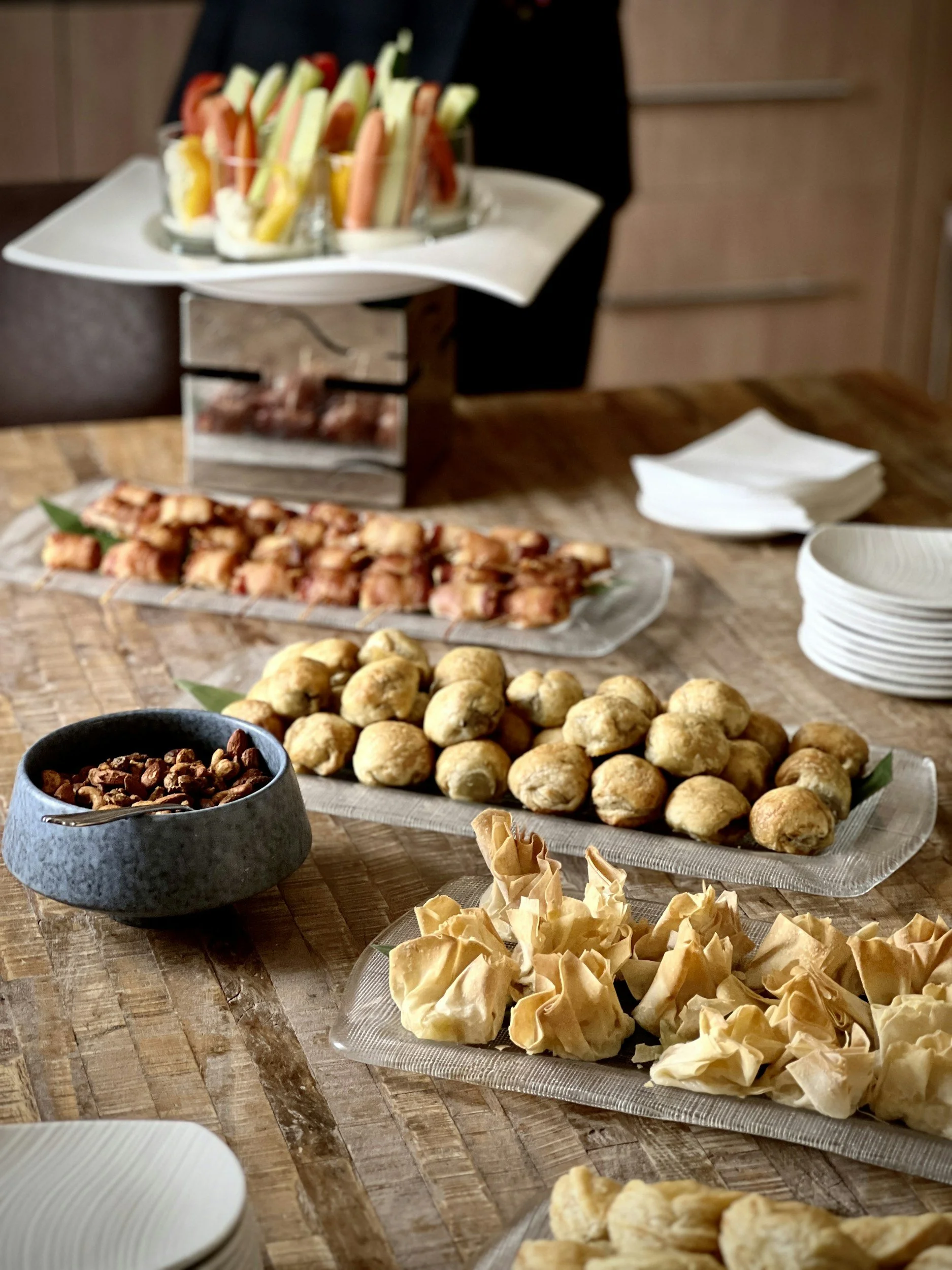 Snacks and hors d'oeuvres spread