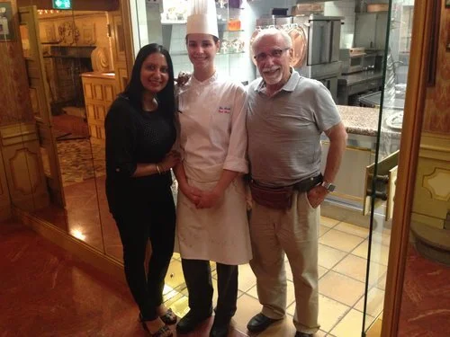 Chef Teena with the first female chef at Paul Bocuse Institute