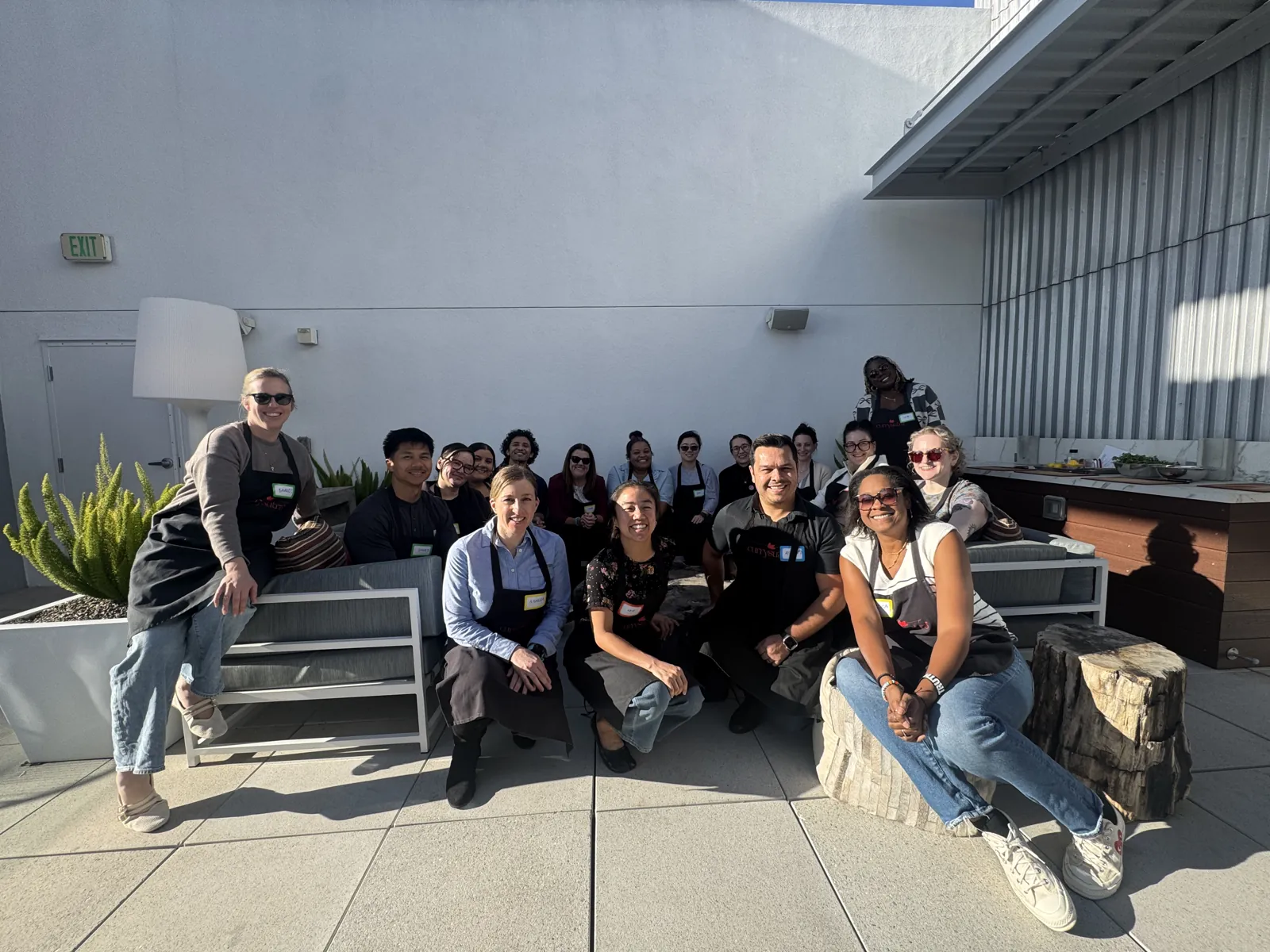 Currysutra team group photo in the outdoor patio space at Eats Meets West Bowls